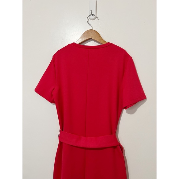Zara Hot Pink Short Sleeve Midi Dress Size Medium - Picture 5 of 7